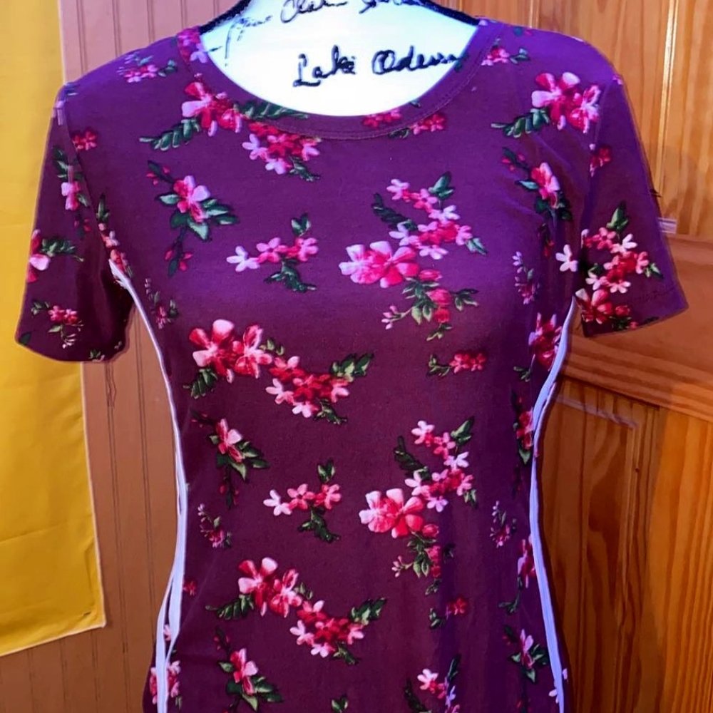 Rue21, Floral Print, Plum Purple, T-Shirt Dress, Size M